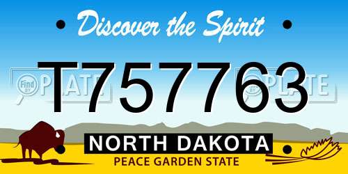 T757763 North Dakota License Plate