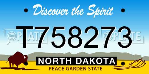 T758273 North Dakota License Plate