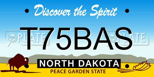 T75BAS North Dakota License Plate