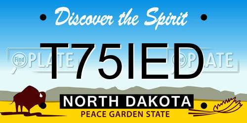 T75IED North Dakota License Plate