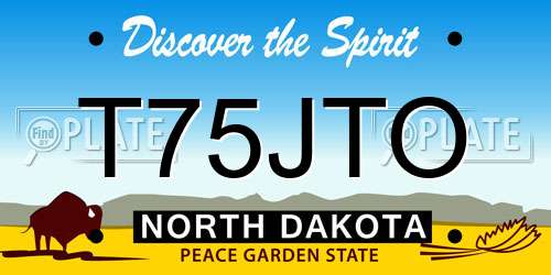 T75JTO North Dakota License Plate