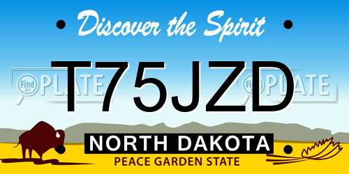 T75JZD North Dakota License Plate