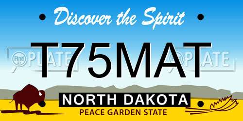 T75MAT North Dakota License Plate