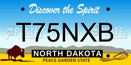 T75NXB North Dakota License Plate