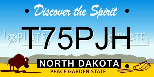 T75PJH North Dakota License Plate