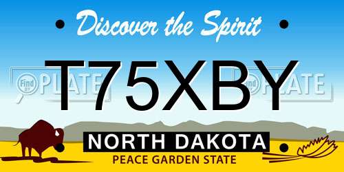 T75XBY North Dakota License Plate
