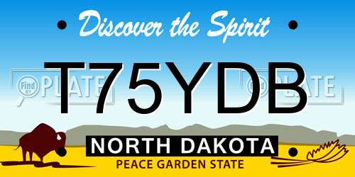 T75YDB North Dakota License Plate