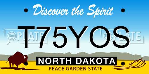 T75YOS North Dakota License Plate