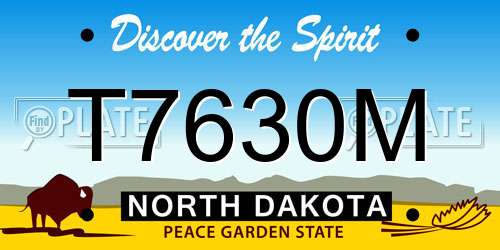 T7630M North Dakota License Plate