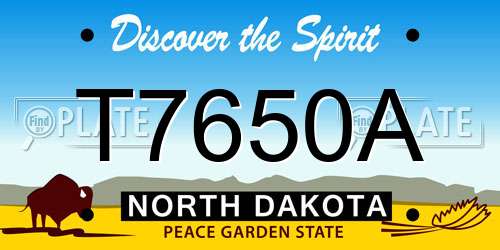 T7650A North Dakota License Plate