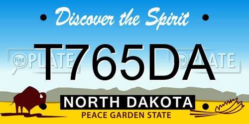 T765DA North Dakota License Plate