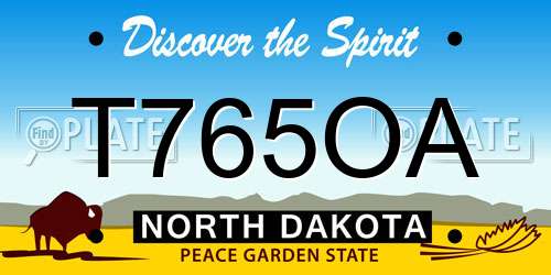 T765OA North Dakota License Plate