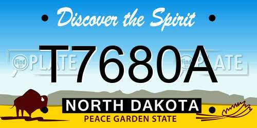 T7680A North Dakota License Plate
