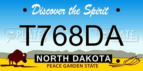 T768DA North Dakota License Plate