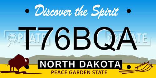 T76BQA North Dakota License Plate