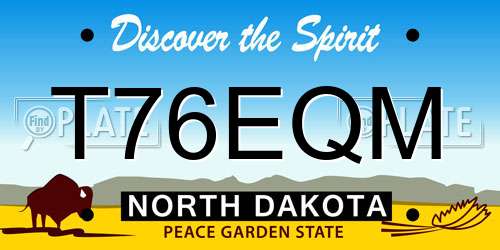 T76EQM North Dakota License Plate