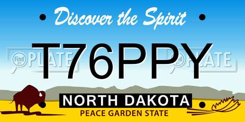 T76PPY North Dakota License Plate