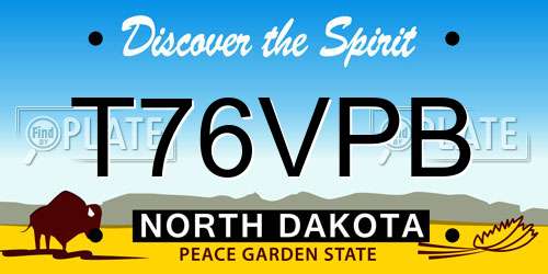 T76VPB North Dakota License Plate