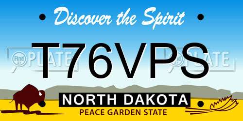 T76VPS North Dakota License Plate