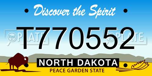 T770552 North Dakota License Plate