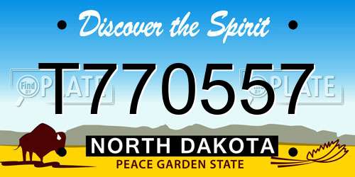T770557 North Dakota License Plate