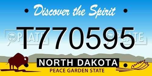 T770595 North Dakota License Plate