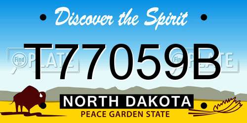 T77059B North Dakota License Plate