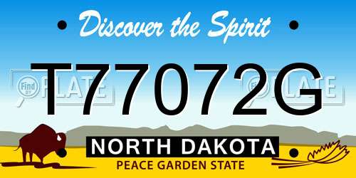 T77072G North Dakota License Plate