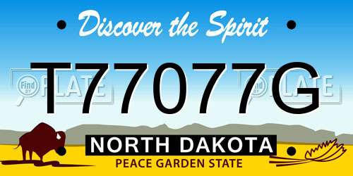 T77077G North Dakota License Plate