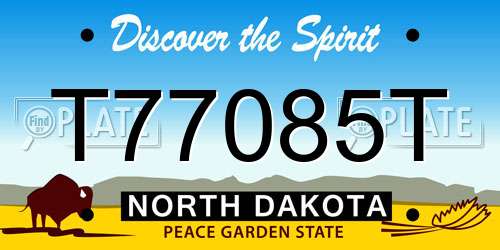T77085T North Dakota License Plate