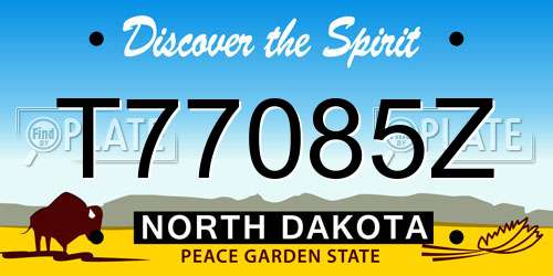 T77085Z North Dakota License Plate