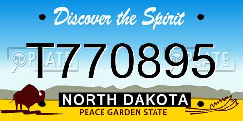 T770895 North Dakota License Plate