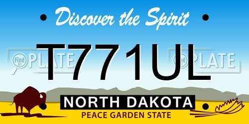 T771UL North Dakota License Plate