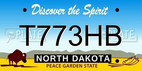 T773HB North Dakota License Plate