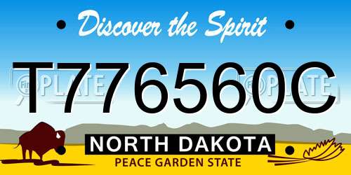 T776560C North Dakota License Plate