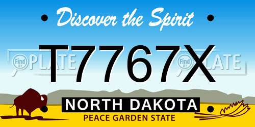 T7767X North Dakota License Plate