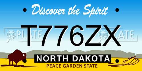 T776ZX North Dakota License Plate