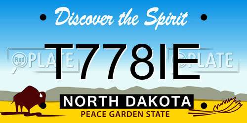 T778IE North Dakota License Plate