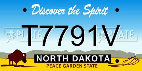 T7791V North Dakota License Plate