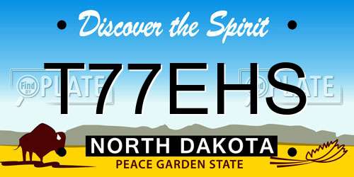 T77EHS North Dakota License Plate