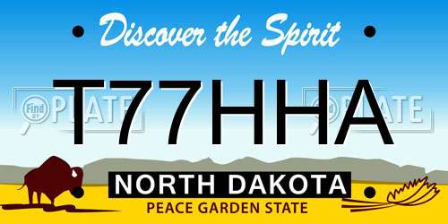 T77HHA North Dakota License Plate