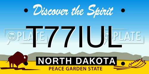 T77IUL North Dakota License Plate