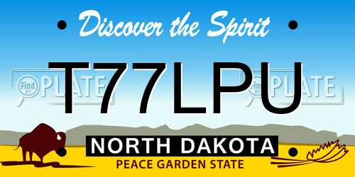 T77LPU North Dakota License Plate