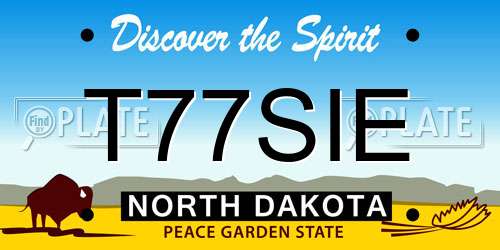 T77SIE North Dakota License Plate