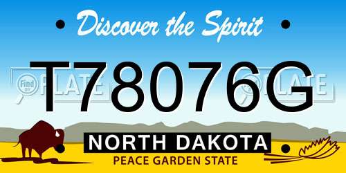 T78076G North Dakota License Plate