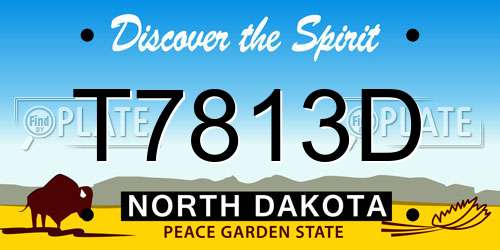 T7813D North Dakota License Plate