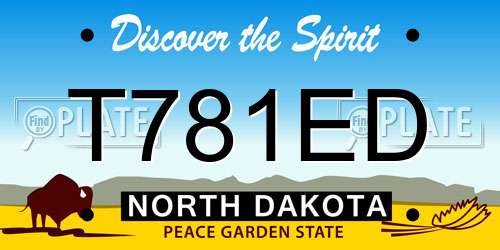 T781ED North Dakota License Plate