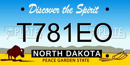 T781EO North Dakota License Plate