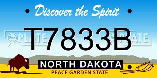 T7833B North Dakota License Plate