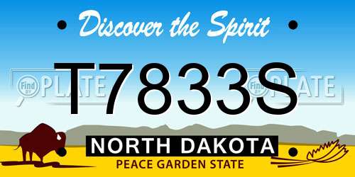 T7833S North Dakota License Plate